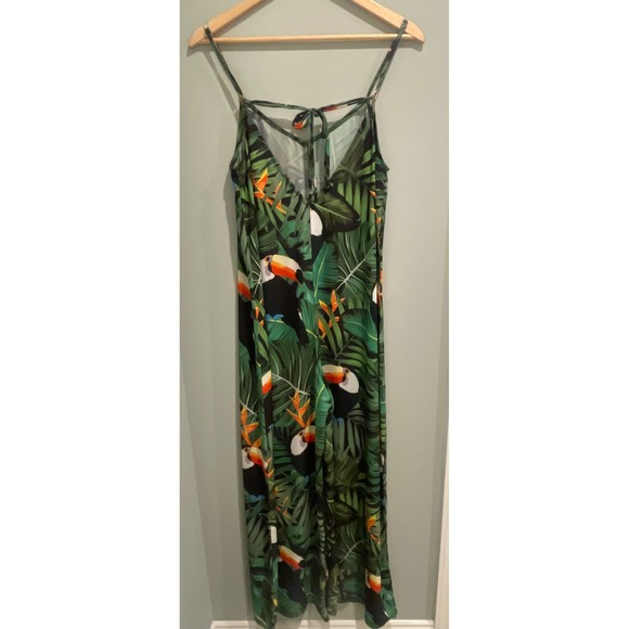 Show Me Your Mumu Tropical Toucan Leaf Jumper V Neck Size Mediun - Picture 4 of 6